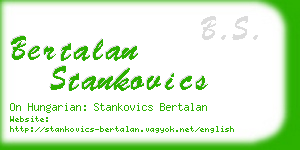 bertalan stankovics business card